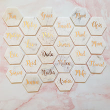 Load image into Gallery viewer, ROSE GOLD - Personalised Marble Coaster Wedding Favour Bomboniere & Place Card