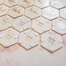 Load image into Gallery viewer, ROSE GOLD - Personalised Marble Coaster Wedding Favour Bomboniere & Place Card