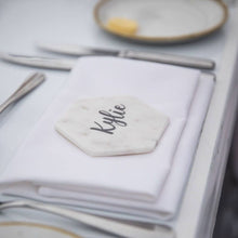 Load image into Gallery viewer, DARK STEEL - Personalised Marble Coaster Wedding Favour Bomboniere & Place Card