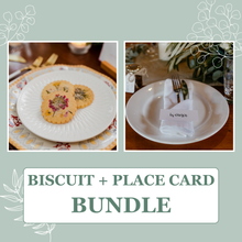Load image into Gallery viewer, Floral Wedding Biscuit Favours & Personalised Place Cards Bundle (from $6.70 each)