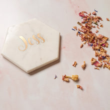 Load image into Gallery viewer, Sample - Personalised Marble Coaster Wedding Favour Bomboniere & Place Card