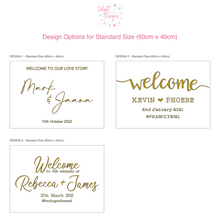Load image into Gallery viewer, Acrylic Wedding Welcome Sign with Painted Background - Personalised