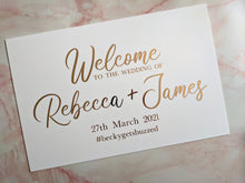 Load image into Gallery viewer, White Acrylic Wedding Welcome Sign - Personalised