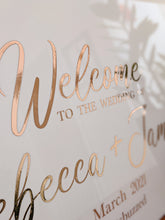 Load image into Gallery viewer, White Acrylic Wedding Welcome Sign - Personalised