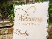 Load image into Gallery viewer, Acrylic Wedding Welcome Sign with Painted Background - Personalised