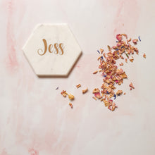 Load image into Gallery viewer, Sample - Personalised Marble Coaster Wedding Favour Bomboniere & Place Card