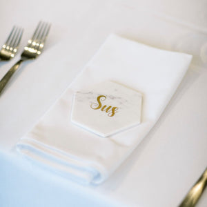 Sample - Personalised Marble Coaster Wedding Favour Bomboniere & Place Card