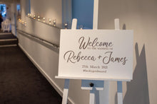Load image into Gallery viewer, White Acrylic Wedding Welcome Sign - Personalised
