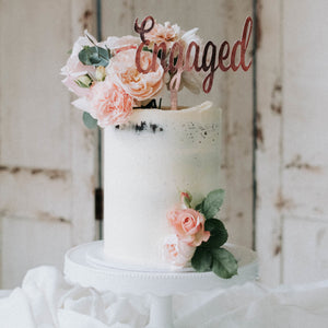 "Engaged" Cake Topper