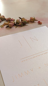 Rose Gold Foil - Minimalist Wedding Invitations