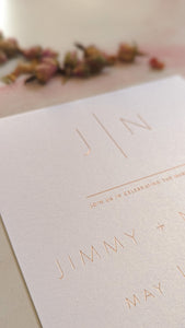 Rose Gold Foil - Minimalist Wedding Invitations